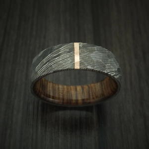 Bague de mariage en acier Damas sur mesure, faite à la main, avec un design classique superposé, élégante bague en acier Damas - Product Image 2