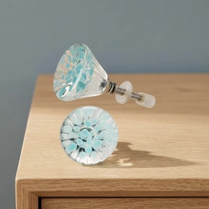 Industrial Decorative <b>Crystal</b> Glass Spiral <b>Knobs</b> Drawer Cabinet Handle Pulls Wardrobe Kitchen Bedroom Living Room Dining Beads - Product Image 5