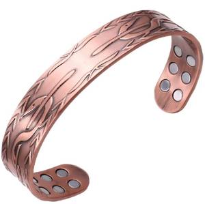 Pulsera de Cobre Sólido con Diseño de Pluma de Flecha Antigua Hecha a Mano, Joyería Metálica de Moda con Diseño Exquisito - Product Image 1