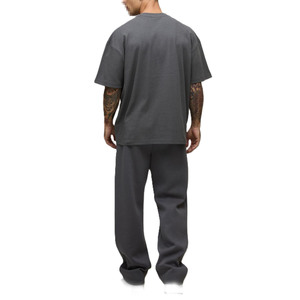T-shirts pour hommes en coton premium 240 GSM, coupe ample avec logo MOE brodé, streetwear personnalisé OEM, approvisionnement en gros - Product Image 2