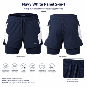Shorts de sport unisexes de haute qualité, confortables, respirants, personnalisés, taille mi-haute, en coton et polyester premium. - Product Image 2