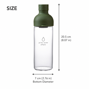 Botella de Agua de Vidrio OMOIRY de 20.5 cm con Tapa de Empuje y Tirón, Diseño Minimalista Transparente para Viajes, Unisex - Product Image 1