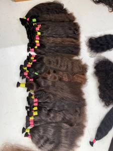 South Indian Remy Hair Extensions 100% Virgin Natural Color Light/Dark <b>Brown</b> Silky Straight Wave Glueless Double Drawn Baby Long - Product Image 4