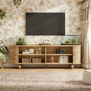 Mobile TV/Credenza di Lusso Minimalista per Soggiorno, Stile Rustico/Hotel, Caratteristiche Personalizzabili, Legno Massello e MDF con Illuminazione Integrata - Product Image 4