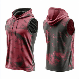 Camisetas sin mangas con capucha para culturismo, sublimadas, para entrenamiento, fitness, para hombre, ajustadas, para gimnasio, camisetas con capucha sublimadas - Product Image 5