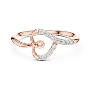 Anillo de Oro Rosa de 14K con Diamante Cultivado en Laboratorio para Mujer |   Regalo de Aniversario |   Diamante Cultivado Nuevo - Product Image 1