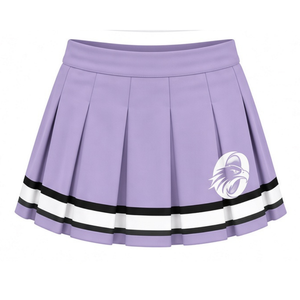 Ensemble uniforme de cheerleading imprimé lavande blanc pour adultes, haut à manches courtes, jupe plissée, tenue de sport athlétique pour l'entraînement et la pratique - Product Image 5