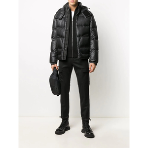 Custom Loose Fit Waterproof Breathable Plus Size Winter Warm Reversible Zipper Bubble Hooded Shiny Puffer Jacket - Product Image 1