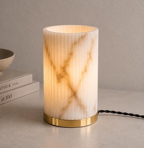 Lampe de table en marbre, design minimaliste rond, décoration intérieure pour salon, luminaire moderne pour la maison - Product Image 2