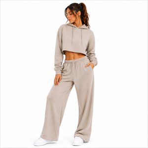 Ensemble deux pièces décontracté et confortable pour femmes, haut à manches longues et pantalon ample, idéal pour la maison, les voyages et le quotidien - Product Image 1