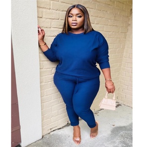 Chándal de algodón con forro polar para mujer, camisa de manga larga y pantalones, traje de dos piezas para invierno, venta al por mayor - Product Image 5