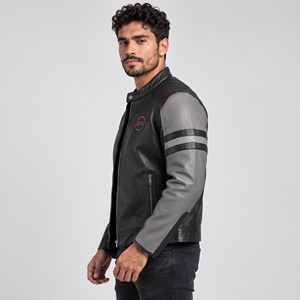 Chaqueta de Moto de Cuero Sintético Resistente con Ajuste Cómodo, Acabado Suave, Diseño Resistente al Viento y Cierre Completo con Cremallera para Motociclismo - Product Image 2