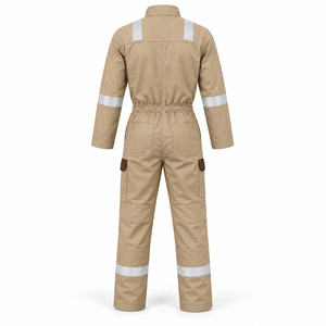 Overol de Trabajo de Algodón Personalizado OEM para Hombre, Alta Visibilidad, Reflectante, Transpirable, Ropa de Mantenimiento de Fábrica, Mangas Largas, Cierre Oculto - Product Image 3