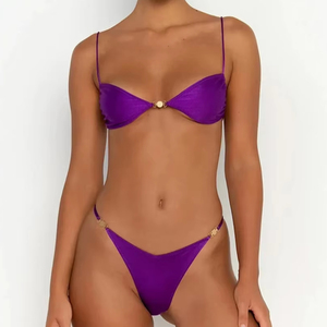 ชุดว่ายน้ำวันพีซแบบดันทรง 2 ชิ้นสำหรับฤดูร้อน พร้อมโลโก้ด้านหน้า สีและขนาดตามสั่ง - Product Image 2