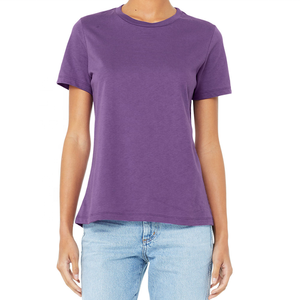 Camiseta Lisa de Cuello Redondo para Mujer al por Mayor, Algodón Premium, Uso Diario Informal - Product Image 4