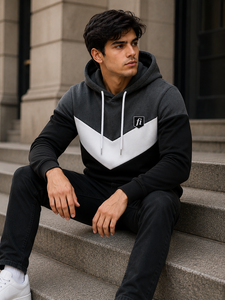 Sweat-shirt à capuche color block pour homme, pull décontracté à manches longues, vêtements en gros, sweat-shirt unisexe - Product Image 2