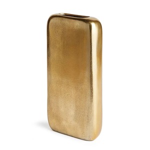 Vase de table minimaliste Silent Curve, fait main, finition dorée, forme rectangulaire, pièce d'art décorative - Product Image 5