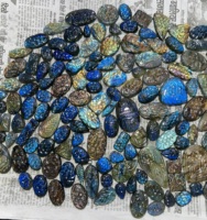 Pierres précieuses Trimurti Gems AAA+ Quartz naturel sculpté |   Pierres lâches polies de couleur bleue chatoyante du Rajasthan pour la fabrication de bijoux
