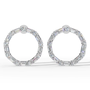 Pendientes de Aro/Huggie de Oro de 18K con Diamantes Cultivados en Laboratorio |   36 Piezas de Joyería Fina de Lujo con Corte Baguette, Regalo de Boda para Mujer - Product Image 5