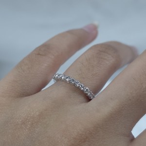 แหวนทอง 14KT ประดับเพชรแล็บโกรว์ 0.33 กะรัต สำหรับผู้หญิง |   แหวนวันครบรอบแต่งงานที่เรียบหรูและมีสไตล์ |   เครื่องประดับเจ้าสาวแบบซ้อนกันได้ - Product Image 4