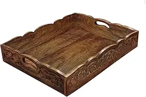 La construcción de madera maciza de primera calidad garantiza durabilidad, resistencia y larga duración. Bandeja de madera para servir de 30 cm x 20 cm x 4 cm. - Product Image 4