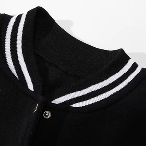 High Quality Quild Lining Snap Button Custom Patch Chenille Embroidery Varsity <b>Bomber</b> <b>Jacket</b> Stand <b>Summer</b> Casual Windproof - Product Image 3