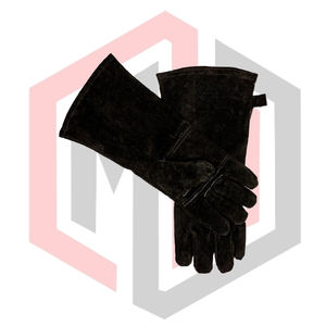 Guantes Resistentes al Calor de Cuero Negro, Guantes de Cuero Resistentes al Fuego para Soldadores, Sin Silicona, Sin Polvo, 14 Pulgadas - Product Image 2