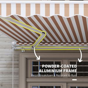 Tenda Parasole Retrattile Beige 3,6x2,4m con Manovella Manuale per Patio, Terrazza e Giardino - Product Image 6