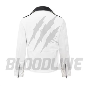 Men's Black PU Leather Moto <b>Biker</b> <b>Jacket</b> Turn-down Collar Zipper Closure Regular Fit Autumn Wear - Product Image 6