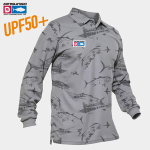 Polo personnalisé pour homme avec impression intégrale - UPF 50+ Manches longues Évacuation de l'humidité Coupe ample Protection solaire été Vêtements de golf et de pêche - Product Image 2
