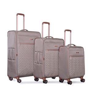 4 pezzi Softshell valigia Spinner Set di ruote Terylene leggero resistente in kaki comprese le taglie 16/20/24/28 - Product Image 2