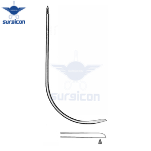 Aguja de drenaje quirúrgica Redon de acero inoxidable con punta de cuchillo totalmente curvada y extremo roscado, 19.5 cm / 7-3/4 pulgadas, 10 Charr - Product Image 2