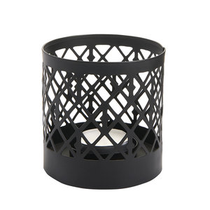 Modern Black Metal <b>Tealight</b> Candle Holder Geometric Lattice Votive <b>Lantern</b> Decorative Iron Mesh T-Light Stand for Home Decor - Product Image 1