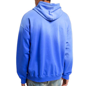 Sweat à capuche pour homme de haute qualité, couleur unie, vintage, lourd, surdimensionné, style streetwear décontracté, en coton French Terry, sans cordon - Product Image 2