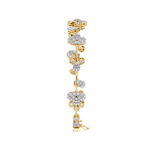 Aniva Jewels 14K Real <b>White</b> Gold Flower <b>Bracelet</b> Lab Grown Diamond Weddings Parties Gifts Wholesale Yellow Gold Jewelry - Product Image 6