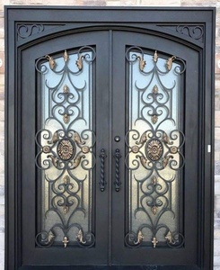 Royal Luxury Rust-resistant Steel Main Door with Geometric Patterned Glass Panels Modern Design Easy Assembly Entryway - Product Image 3