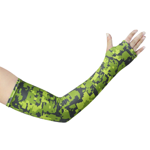 Manchons de compression aérodynamiques 100 % polyester, sans couture, imprimé numérique camouflage bleu dégradé - Product Image 1