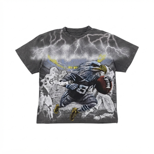Camiseta con estampado gráfico personalizado, 100% algodón jersey, estilo moderno y holgado, manga corta, unisex, para uso casual de verano. - Product Image 1