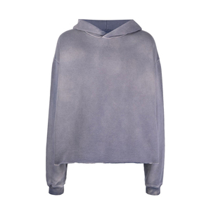 Sudadera con Capucha Extra Grande para Hombre, Color Sólido, Corte Recortado, Felpa Francesa, 100% Algodón, Ropa de Otoño, Transpirable, Estilo Tejido - Product Image 3