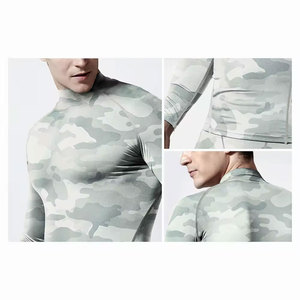 Haut de sport pour homme à manches longues, camouflage, respirant, anti-transpiration, séchage rapide, extensible dans quatre directions, coupe ajustée - Product Image 5