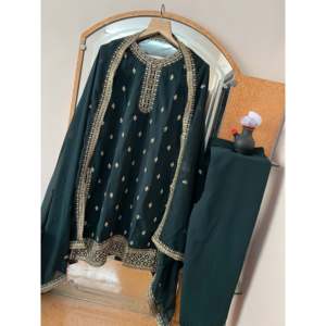 Conjunto Dupatta hermoso y parte inferior superior de ropa de fiesta para mujer de diseñador - Product Image 3