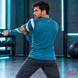 Mens Sports Long Sleeve T-<b>Shirt</b> Custom Breathable Lightweight Quick Dry Polyester/Cotton Summer Workout Tee Manufacturer - Product Image 3