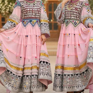 High Quality Hot Selling Modern Afghan Kuchi Wedding <b>Dresses</b> Lace <b>Ruffles</b> Breathable Comfortable Vintage Afghan Kuchi <b>Dress</b> - Product Image 6