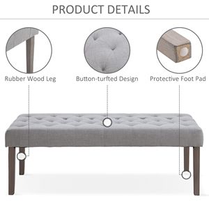Panca Ottomana Moderna Grigia Imbottita con Cuscino Confortevole e Design alla Moda - Product Image 4