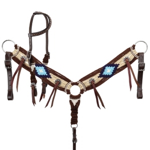 Selle Western en cuir véritable et mohair, têtière et collier de poitrail durables, légers et multifonctionnels pour l'équitation de qualité supérieure - Product Image 5