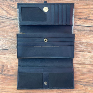 Nuevas carteras de piel de vaca auténtica hechas a mano para mujer, cartera delgada, triple, superventas, carteras de mano occidentales de cuero - Product Image 6