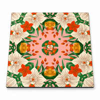 Tapis de jeu de mahjong américain pliable, moderne, doux et antidérapant, collection Original Design Tropical Orchid Bloom, 33x33 pouces