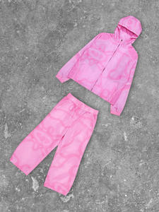 Men's Winter Hooded <b>Zip</b>-<b>Up</b> Tracksuit Set-Lightweight Nylon Streetwear Sportswear for Running Gym Training - Product Image 4