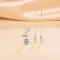 Collier en argent sterling 925 avec moissanite couleur D, double papillon, collier de luxe élégant