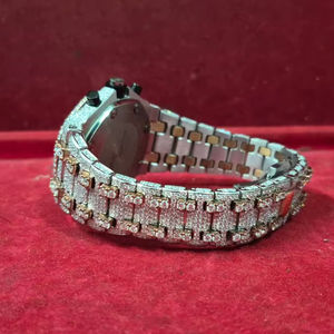 Reloj de Lujo de Acero Inoxidable con Moissanita, Resistente al Agua 30M, Esfera y Correa Cuadradas, Reloj de Cuarzo a la Moda - Product Image 1